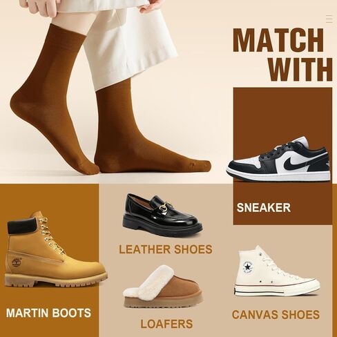 DHSO Women Thin Cotton Socks-Soft Cotton Seamless Toe Above Ankle Crew Socks 4 Pairs in Kuwait