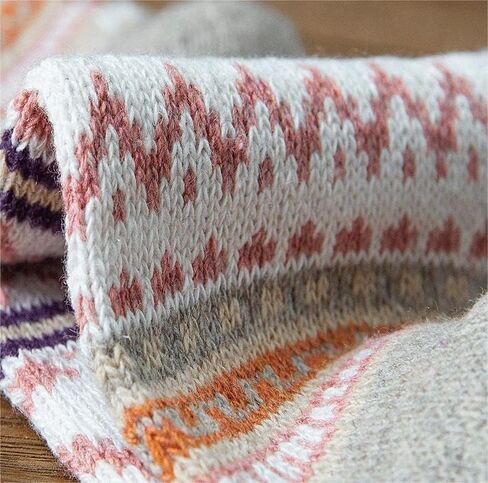 SUMICH 5 أزواج المرأة جوارب من الصوف. لينة الجوارب الدافئة الصوف الدافئة جوارب قطنية سميكة متماسكة خمر الجوارب غير رسمية دافئ الشتاء الجوارب in Kuwait