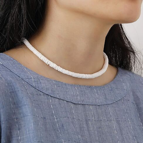 Small Bead Choker Necklace for Women Girls Cute Boho VSCO Beaded Necklaces Adjustable Beach Single Shell Seed Bead Necklace in Kuwait