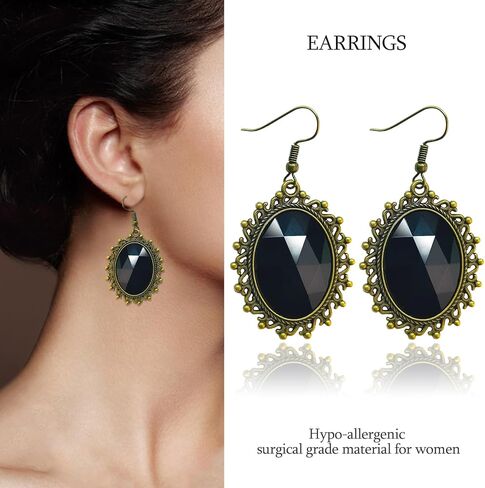 HIIXHC أزياء الهالوين والمجوهرات، أقراط قلادة من الدانتيل القوطي ومجموعة عصابة شعر تاج الهالوين مجموعات مجوهرات للنساء المراهقات، حفلات الزفاف الهالوين، مجوهرات مصاصي الدماء للنساء in Kuwait