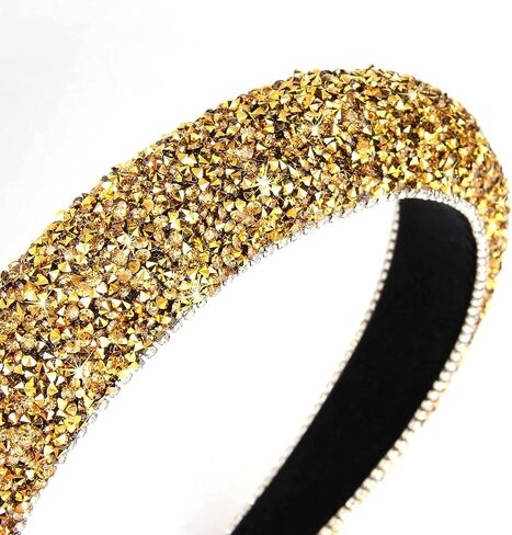 Wecoe Gold Headband Diamond Headband Glitter Headband For Women Rhinestone Padded Headband Bling Sparkle Headbands Fashion Headbands Hair Accessories For Women Girls Gifts in Saudi Arabia