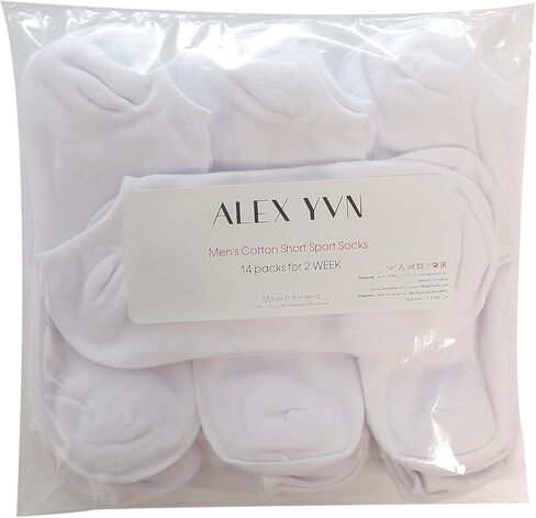 جوارب رياضية قصيرة قطنية للرجال من ALEX YVN، 14 قطعة in Kuwait