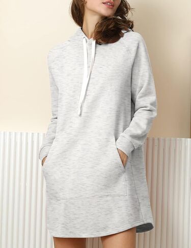 سويت شيرت نسائي كاجوال طويل بجيب من DOUBLJU بمقاس كبير in Kuwait