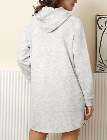 سويت شيرت نسائي كاجوال طويل بجيب من DOUBLJU بمقاس كبير in Kuwait