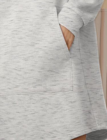 سويت شيرت نسائي كاجوال طويل بجيب من DOUBLJU بمقاس كبير in Kuwait