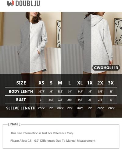 سويت شيرت نسائي كاجوال طويل بجيب من DOUBLJU بمقاس كبير in Kuwait