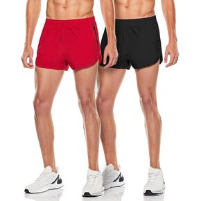 ATHLIO 1 or 2 Pack Men's Running Shorts, 3 Inch Quick Dry Mesh Athletic Shorts, Gym Training Workout Shorts with Pockets