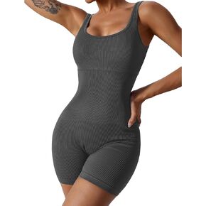 CHANGEZOE Women's One Piece Jumpsuits Ribbed Workout Sleeveless Long Pants Yoga Romper
