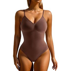 OMKAGI Seamless Sculpt Thong Bodysuits for Women Tummy Control Shapewear Body Shaper