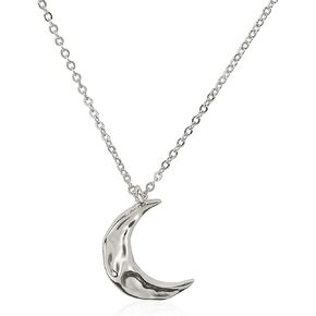 Crescent Moon Necklace High Polished Sterling Silver Pendant Necklace for Women Jewelry… in Saudi Arabia