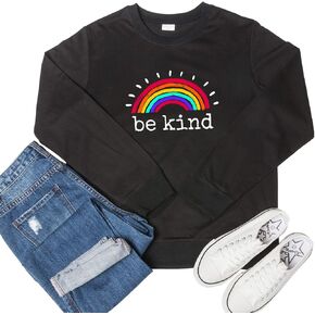 قمصان سويت شيرت نسائية ذات رسومات من Mom's Care بأكمام طويلة وقمصان عصرية لطيفة من نوع Be Kind in Kuwait