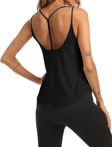 Yeeyotoz Workout Tops for Women Open Back Running Tank Tops Sleeveless Loose Fit Yoga Shirts Racerback Athletic Clothes in Saudi Arabia