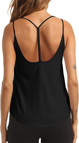 Yeeyotoz Workout Tops for Women Open Back Running Tank Tops Sleeveless Loose Fit Yoga Shirts Racerback Athletic Clothes in Saudi Arabia