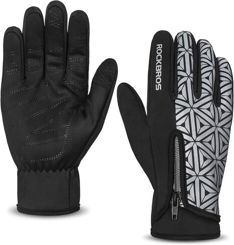 ROCKBROS Winter Cycling Gloves for Men Women Winter Fleece Full Finger Bike Gloves Touch Screen Road Mountain Bicycle Gloves in Kuwait