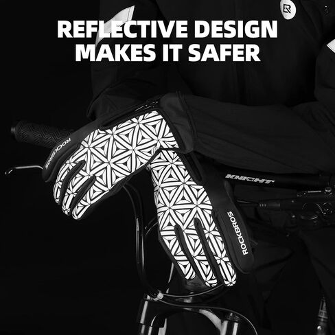 ROCKBROS Winter Cycling Gloves for Men Women Winter Fleece Full Finger Bike Gloves Touch Screen Road Mountain Bicycle Gloves in Kuwait
