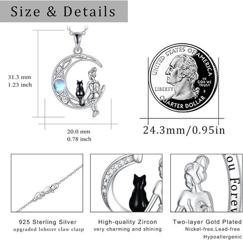 WINNICACA Sterling Silver Cat/Ladybugs/Cow/Cardinal/Hummingbird/Dragonfly Necklace for Women & Teen Girls Exquisite Jewelry Gifts for Birthday, Christmas Gifts for Mother and Daughter in Kuwait