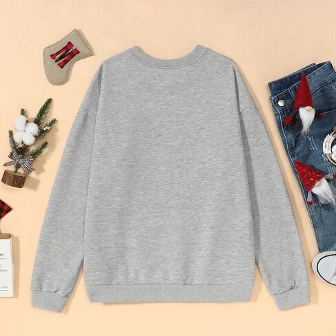 CM C&M WODRO Women Christmas Sweatshirt Retro Santa Claus Long Sleeve Vintage Graphic Shirt Casual Xmas Crewneck Pullover Top in Kuwait