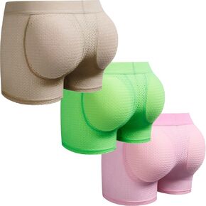 Faringoto Men Padded Underwear Mesh Short Buttoceks Lifter Enlarge Butt Push Up Pad Underpants