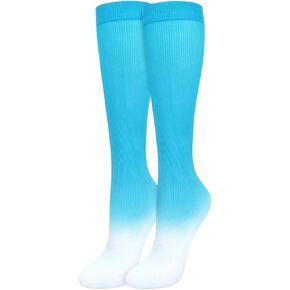 Benefeet Sox النساء الفتيات البوليستر جوارب طويلة إلى الركب جوارب أنبوبية طويلة للجنسين لينة مريحة عالية العجل الجوارب التعادل صبغ/التدرج