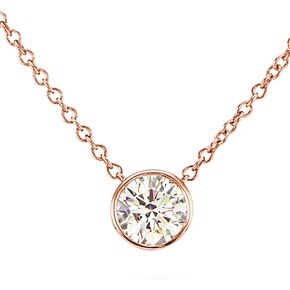 IGI معتمد من الذهب عيار 14 قيراط عيار 1/2 قيراط من الذهب عيار 14 قيراط عيار 1/2 قلادة سوليتير (G-H اللون، VS1-VS2 وضوح)، 18 بوصة - اختيار اللون الذهبي in Kuwait