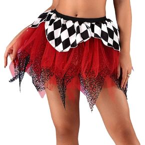 Kakaco Gothic Halloween Tutu Skirt Layered Tulle Tutus Cosplay Tutu Skirts Festival Performance Tutus for Women and Girls