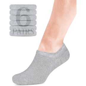 هيو أوغولي الرجال الخيزران لا تظهر الجوارب | جوارب غير مرئية غير قابلة للانزلاق | جوارب ناعمة ورقيقة وغير ملحومة ذات قصة منخفضة | رمادي فاتح|مقاس الحذاء 11-13| 6 أزواج in Kuwait