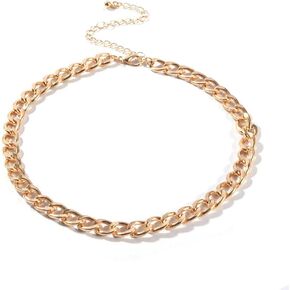 Aluinn Gold Choker Necklace Dainty Chunky Necklace Chain Cuban Link Chain Jewelry for Women and Teen Girl in Kuwait