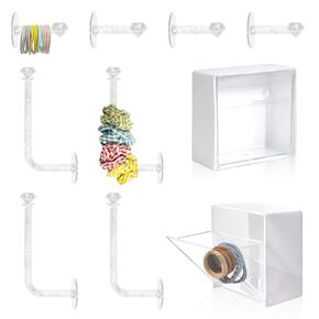 ريتون 10 قطع حامل عصابة الرأس منظم ربطات الشعر، منظم حامل ربطات الشعر اللاصق، خطافات حائط لامعة من الأكريليك الشفاف، عصابة رأس، حامل ربطات الشعر، منظم إكسسوارات الشعر للفتيات والنساء in Kuwait