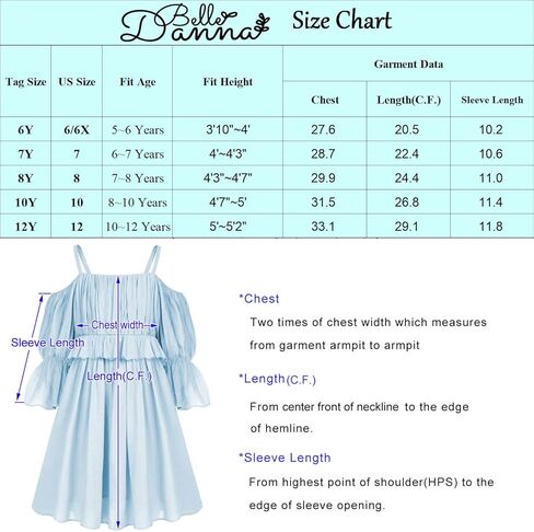 Danna Belle Girl Summer Dress Off-Shoulder Spaghetti Strap A-Line Dresses 5-12Y in Kuwait
