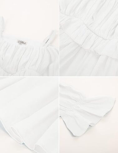 Danna Belle Girl Summer Dress Off-Shoulder Spaghetti Strap A-Line Dresses 5-12Y in Kuwait