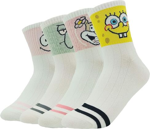 JJMax Women's Spongebob Squarepants Cotton Blend Cartoon Socks in Kuwait