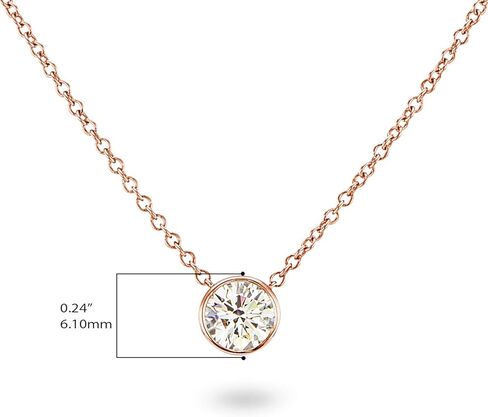 IGI معتمد من الذهب عيار 14 قيراط عيار 1/2 قيراط من الذهب عيار 14 قيراط عيار 1/2 قلادة سوليتير (G-H اللون، VS1-VS2 وضوح)، 18 بوصة - اختيار اللون الذهبي in Kuwait