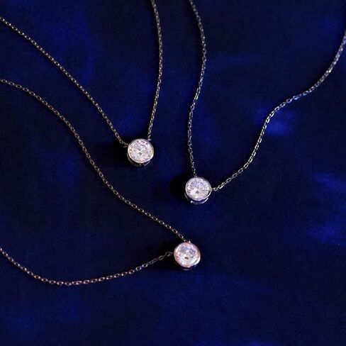 IGI معتمد من الذهب عيار 14 قيراط عيار 1/2 قيراط من الذهب عيار 14 قيراط عيار 1/2 قلادة سوليتير (G-H اللون، VS1-VS2 وضوح)، 18 بوصة - اختيار اللون الذهبي in Kuwait