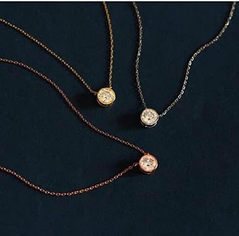 IGI معتمد من الذهب عيار 14 قيراط عيار 1/2 قيراط من الذهب عيار 14 قيراط عيار 1/2 قلادة سوليتير (G-H اللون، VS1-VS2 وضوح)، 18 بوصة - اختيار اللون الذهبي in Kuwait