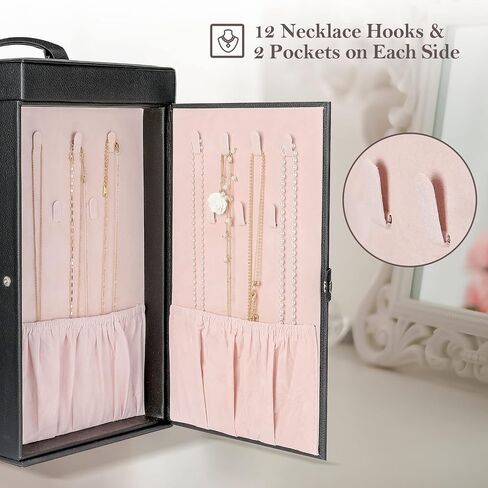 ProCase Large Jewelry Organizer Box for Women Girls, 6 Layers Storage Display Holder Case with Drawers and Dividers for Earrings Necklaces Rings Bracelets Watches -Black in Saudi Arabia