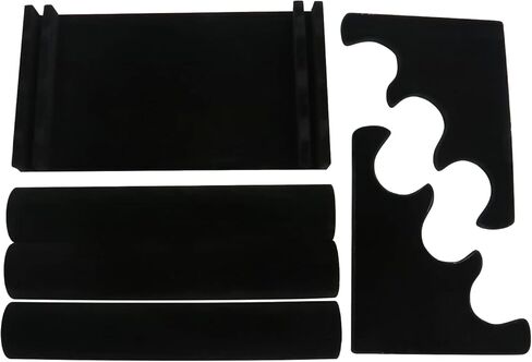 حزمة من 2 حامل أساور مخملي من Patioer مع رف بثلاث طبقات، حامل عرض المجوهرات سوار ساعة ومنظم تخزين قلادة، أسود in Kuwait