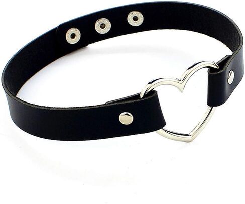 CH 1PC Gothic Choker PU Leather Heart Pendant Necklace Women Jewelry Punk Gift in Saudi Arabia