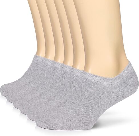 هيو أوغولي الرجال الخيزران لا تظهر الجوارب | جوارب غير مرئية غير قابلة للانزلاق | جوارب ناعمة ورقيقة وغير ملحومة ذات قصة منخفضة | رمادي فاتح|مقاس الحذاء 11-13| 6 أزواج in Kuwait