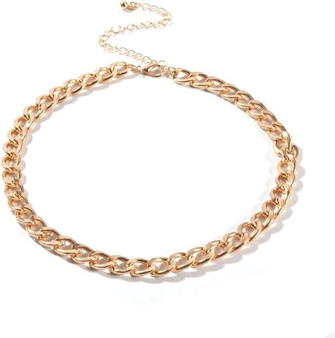 Aluinn Gold Choker Necklace Dainty Chunky Necklace Chain Cuban Link Chain Jewelry for Women and Teen Girl in Kuwait