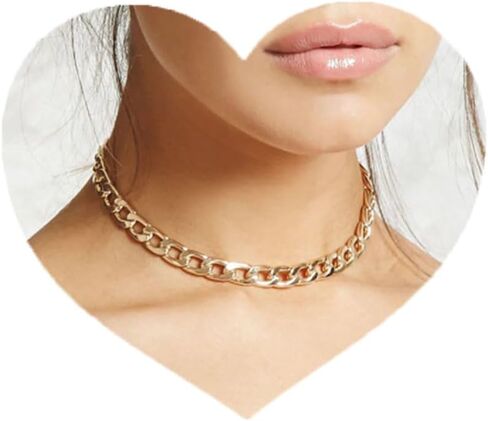 Aluinn Gold Choker Necklace Dainty Chunky Necklace Chain Cuban Link Chain Jewelry for Women and Teen Girl in Kuwait