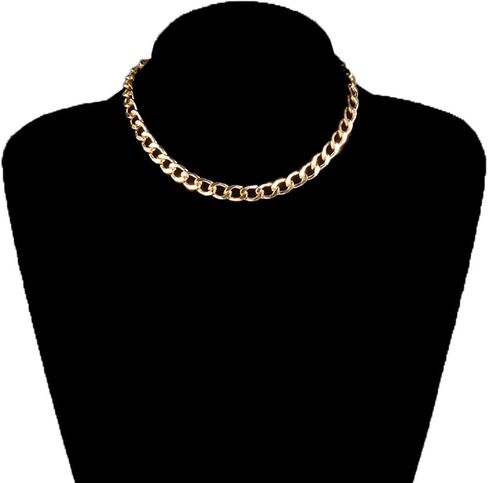Aluinn Gold Choker Necklace Dainty Chunky Necklace Chain Cuban Link Chain Jewelry for Women and Teen Girl in Kuwait