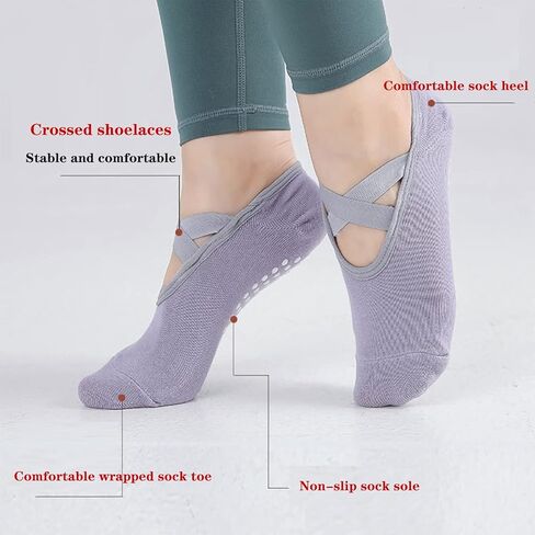 تيرجي 10 ازواج من جوارب اليوغا مع قبضة للنساء، جوارب مضادة للانزلاق، جوارب مضادة للانزلاق للبيلاتس والبار والرقص واليوغا، متعددة الالوان، 6, متعدد الألوان in Kuwait