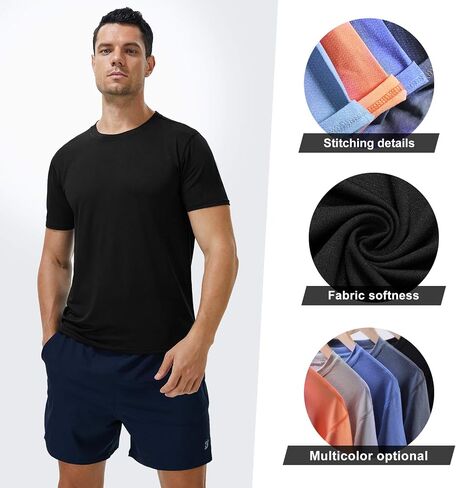 Runhit Men's T-Shirts Short Sleeve Compression Shirts for Men Workout Shirts in Saudi Arabia