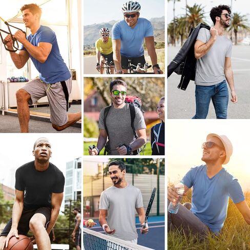 Runhit Men's T-Shirts Short Sleeve Compression Shirts for Men Workout Shirts in Saudi Arabia