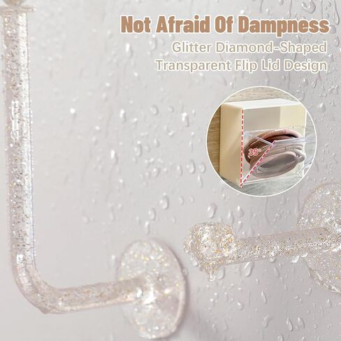 ريتون 10 قطع حامل عصابة الرأس منظم ربطات الشعر، منظم حامل ربطات الشعر اللاصق، خطافات حائط لامعة من الأكريليك الشفاف، عصابة رأس، حامل ربطات الشعر، منظم إكسسوارات الشعر للفتيات والنساء in Kuwait