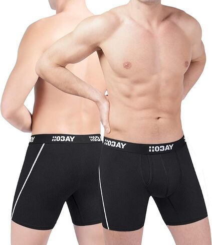 HOBAY Men's Underwear Breathable Mesh Boxer Briefs Open Fly 3 Pack in Saudi Arabia