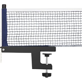 Ping Pong Post Set Table Tennis Net Ping Pong Net with Clamp Professional Training Practice Portable Grip Holder Clip Accessories for Adults & Kids Suitable for Indoor & Outdoor Black/Matte Black
