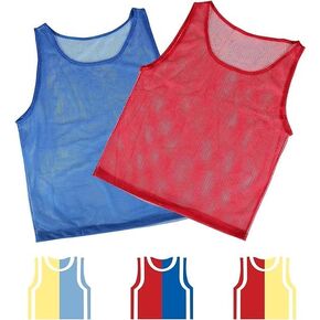 Tytroy 12 Pinnies Youth Practice Team Jerseys Mesh Scrimmage Training Vest Kids Sports Blue and Red in Kuwait