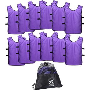 SportsRepublik Pinnies Scrimmage Vests for Kids, Youth and Adults (12-Pack) - Soccer Pennies
