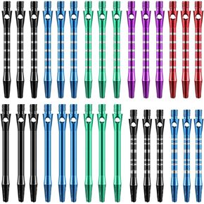 30 Pcs Dart Shafts for Steel Tip Medium 2BA Thread Aluminium Alloy Dart Stems 50 mm 53 mm with Rubber Rings Replacement Harrows Dart Accessories and Flights